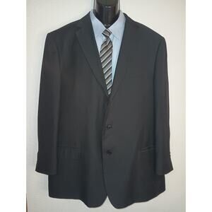FUBU The Collection Black Classic Pinstripe Blazer Size 46L M006